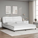 sengeramme med LED uden madras Hvar 180x200 cm sort og hvid