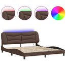 sengeramme med LED uden madras Hvar 100x200 cm brun
