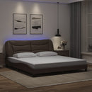 sengeramme med LED uden madras Hvar 100x200 cm brun