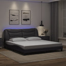 sengeramme med LED uden madras Hvar 180x200 cm sort