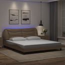 sengeramme med LED uden madras Hvar 180x200 cm cappuccinofarvet
