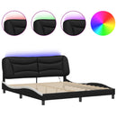 sengeramme med LED uden madras Hvar 180x200 cm sort og hvid