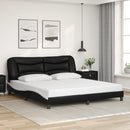 sengeramme med LED uden madras Hvar 180x200 cm sort og hvid