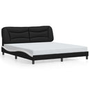 sengeramme med LED uden madras Hvar 180x200 cm sort og hvid