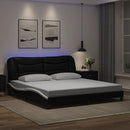sengeramme med LED uden madras Hvar 180x200 cm sort og hvid