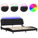 sengeramme med LED uden madras Hvar 200x200 cm sort