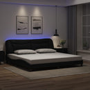 sengeramme med LED uden madras Hvar 200x200 cm sort