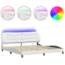 sengeramme med LED uden madras Hvar 200x200 cm hvid