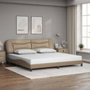 sengeramme med LED uden madras Hvar 200x200 cm cappuccinofarvet
