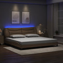 sengeramme med LED uden madras Hvar 200x200 cm cappuccinofarvet
