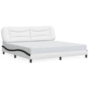 sengeramme med LED uden madras Hvar 200x200 cm hvid og sort