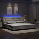 sengeramme med LED uden madras Hvar 200x200 cm hvid og sort