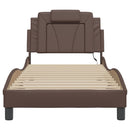sengeramme Viana med LED uden madras 80x200 cm brun
