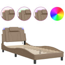 sengeramme Viana med LED uden madras 80x200 cm cappuccinofarvet