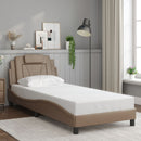 sengeramme Viana med LED uden madras 80x200 cm cappuccinofarvet