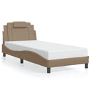 sengeramme Viana med LED uden madras 80x200 cm cappuccinofarvet