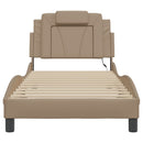 sengeramme Viana med LED uden madras 80x200 cm cappuccinofarvet