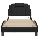 sengeramme Viana med LED uden madras 90x190 cm sort
