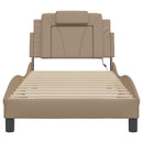 sengeramme Viana med LED uden madras 90x190 cm cappuccinofarvet