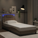 sengeramme Viana med LED uden madras 90x190 cm cappuccinofarvet