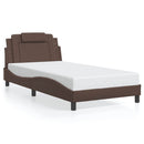 sengeramme Viana med LED uden madras 100x200 cm brun