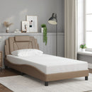 sengeramme Viana med LED uden madras 100x200 cm cappuccinofarvet