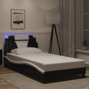 sengeramme Viana med LED uden madras 100x200 cm sort og hvid