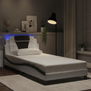 sengeramme Viana med LED uden madras 100x200 cm hvid og sort