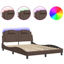 sengeramme Viana med LED uden madras 120x200 cm brun