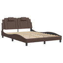 sengeramme Viana med LED uden madras 120x200 cm brun