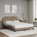 sengeramme Viana med LED uden madras 120x200 cm cappuccinofarvet