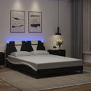 sengeramme Viana med LED uden madras 120x200 cm sort og hvid