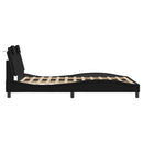 sengeramme Viana med LED uden madras 140x190 cm sort