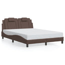 sengeramme Viana med LED uden madras 140x190 cm brun