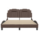 sengeramme Viana med LED uden madras 140x190 cm brun