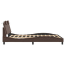 sengeramme Viana med LED uden madras 140x190 cm brun