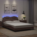 sengeramme Viana med LED uden madras 140x190 cm brun