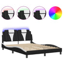 sengeramme Viana med LED uden madras 100x190 cm sort og hvid