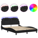 sengeramme Viana med LED uden madras 140x200 cm sort