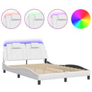 sengeramme Viana med LED uden madras 140x200 cm hvid