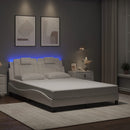 sengeramme Viana med LED uden madras 140x200 cm hvid