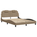 sengeramme Viana med LED uden madras 140x200 cm cappuccinofarvet