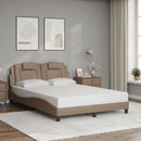 sengeramme Viana med LED uden madras 140x200 cm cappuccinofarvet