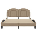 sengeramme Viana med LED uden madras 140x200 cm cappuccinofarvet