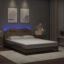 sengeramme Viana med LED uden madras 140x200 cm cappuccinofarvet