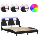 sengeramme Viana med LED uden madras 140x200 cm sort og hvid