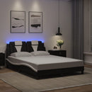 sengeramme Viana med LED uden madras 140x200 cm sort og hvid