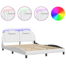 sengeramme Viana med LED uden madras 160x200 cm hvid