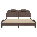 sengeramme Viana med LED uden madras 160x200 cm brun