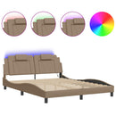 sengeramme Viana med LED uden madras 160x200 cm cappuccinofarvet